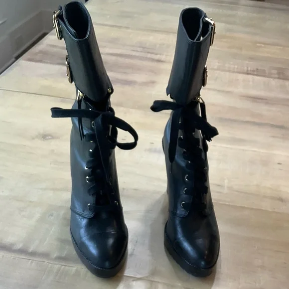 Diesel Black Lace-Up Women's Boots with three different zip-on cuffs - Picture 7 of 16